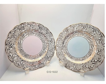 Colclough China Bone China Salad Plates Set of 2 Pink Blue Floral Chintz 8"