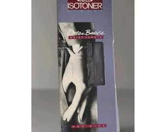 Vintage 1980 isontoner Kleid Basics Handgelenk Länge Handschuhe- Grau(A2-100)