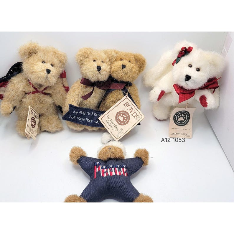 Boyds Bears 愛国的な天使のぬいぐるみセット フェイス エンジェルベアリー ピーススター 4個セット タグ付き 画像 1