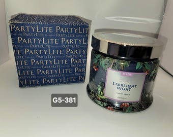 PartyLite Starlight Night Exotic Scented Candle 3 Wick Jar with Lid G5-381