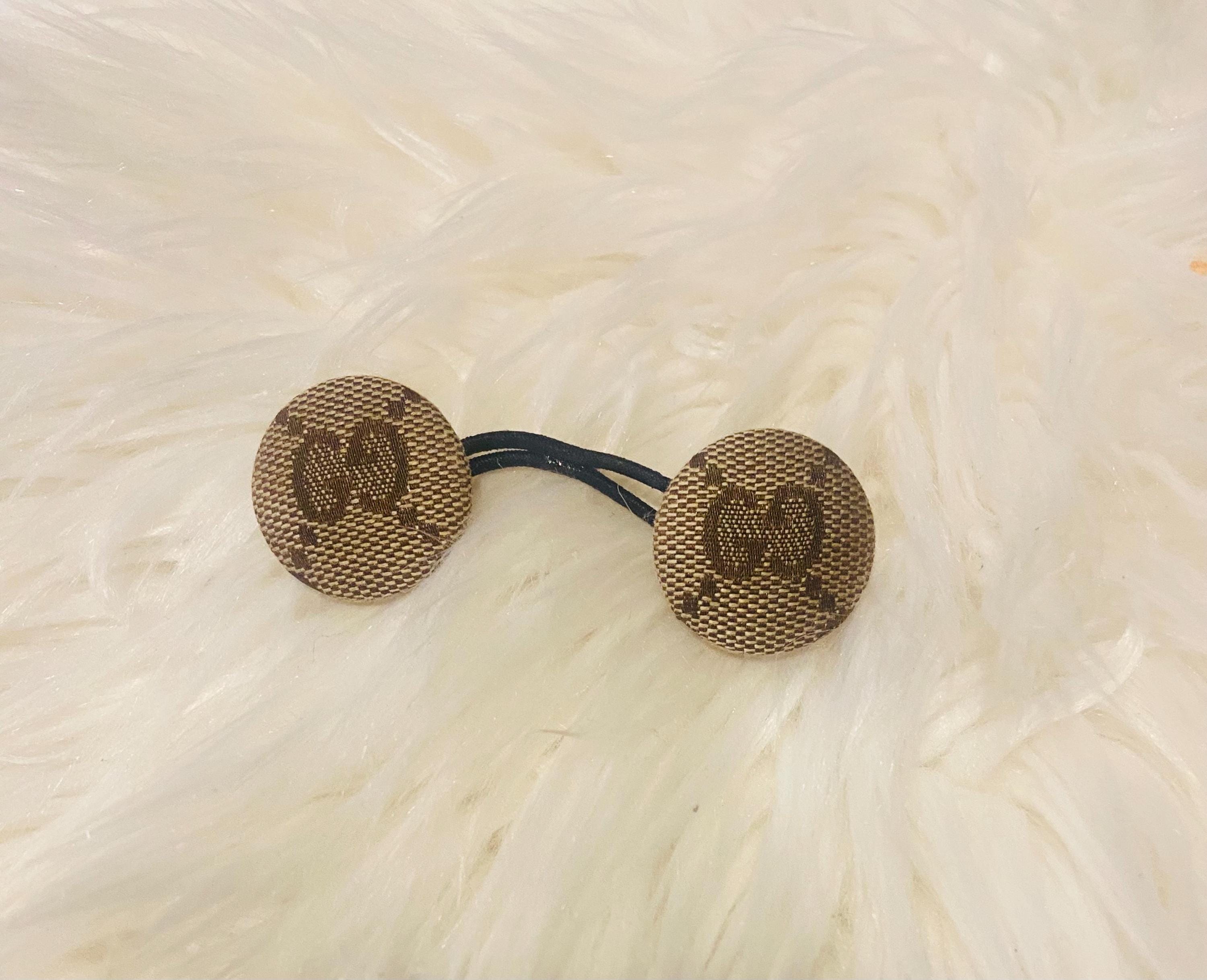 Gucci upcycled authentic material Button Hair Clips - Pair Gucci Barrette - Etsy main image 3