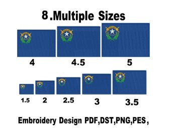 Nevada Flag Embroidery Design: Digitize, Embroidery Digitize, 8 Sizes, custom patches ,America state Flag, DST, PES, (Instant Download)