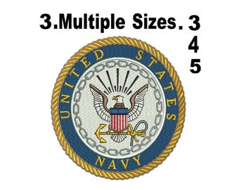 US Navy Stickdatei: Mehrere Größen, USA (Digitaler Download)