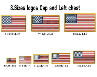 Amerikanische Flagge, USA Flagge Stickdatei, Maschinenstickerei: 8 Größen, Maschinenstickerei, Instant Download