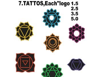 Tattoo Logo Embroidery Design: Flower , Tattoos , Symbol , 4 Multiple Sizes , embroidery files (Instant Download)