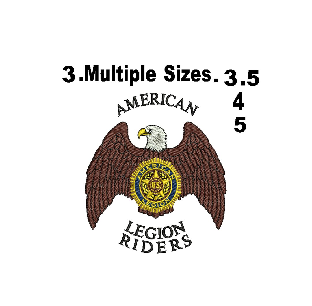 American Legion Riders Baseball Embroidery Design: 3 Multiple Sizes ...