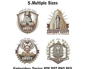 Altes Ägypten Stickmuster, altes Ägypten Maschinenstickdatei, | Mehrere Größen | Dst PES PNG PDF | Sofort Download
