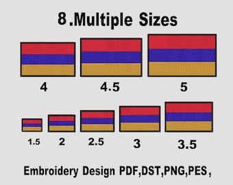 Armenia flag Machine Embroidery Design: 8 Sizes, Armenia , custom patches  (Instant Download)