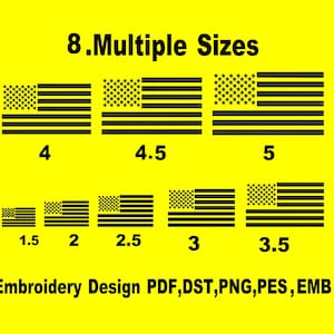 American Flag , USA Flag Machine Embroidery Design: 8 Sizes, custom patches (Instant Download)