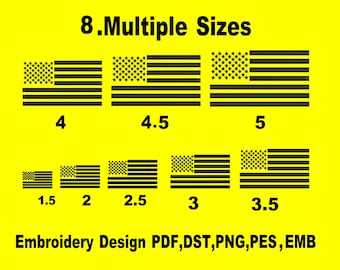 Amerikanische Flagge, USA Flagge Stickdatei, Maschinenstickerei: 8 Größen, Maschinenstickerei, Instant Download