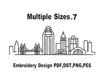 Columbus Ohio Skyline Stickdatei (Instant Download)