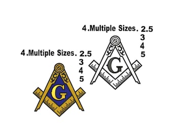 Freimaurer Quadrat Stickmuster, Freimaurer Symbol, Stickdateien (Instant Download)
