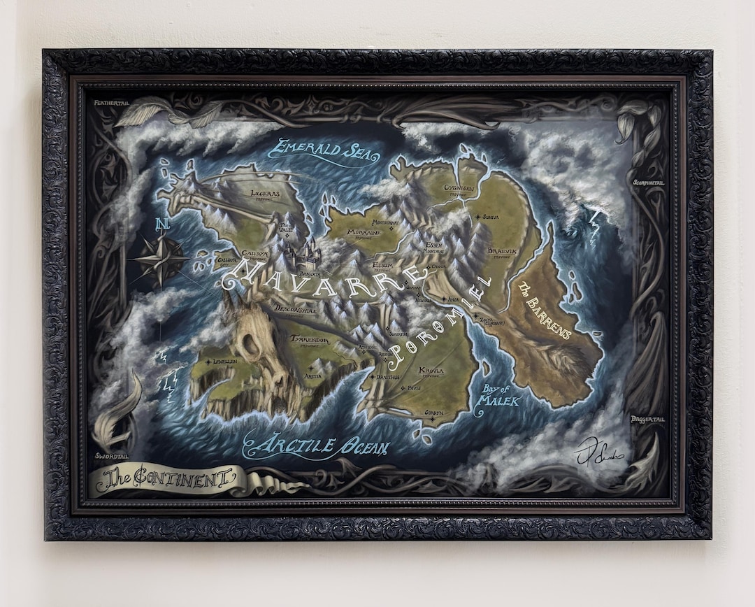 Fourth Wing Map Print (the Continent) - Inspired by the Empyrean Series ...