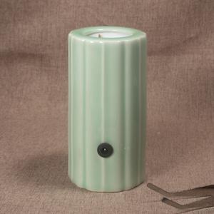 Blue-And-White Porcelain Portable Battery Ceramic Electric Incense Burner Oud/Wax Melt Warmer, Mini Aromatherapy Diffuser for Meditation