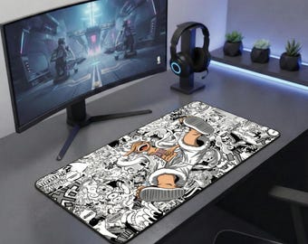Luffy Gear 5 Anime Mouse Pad XXL – Straw Hat Pirate Desk Mat | Large Gaming Pad for Otaku Setup | Aesthetic Office Desk Accessory