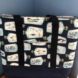Fabric Tote Bag Sea Life and Sharks