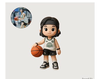Basketball Series,Custom 3D Cartoon Portrait Acrylic Keychain, Personalized Figurine Gift