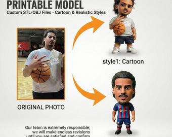 Custom Soccer Figurine STL File | Personalized 3D Model (Digital Download