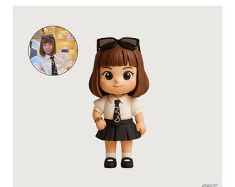 Custom Cartoon Figurine Keychain: Personalized Photo Gift