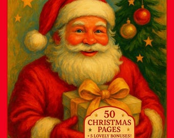 Vintage Christmas coloring book for adults – Cozy Holiday scenes & classic decorations.