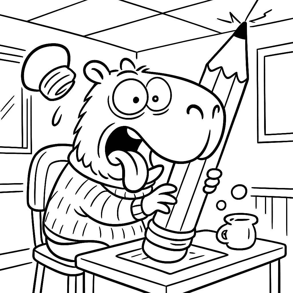 Silly Capybaras Coloring Book. Funny Animal Coloring Pages for Kids and ...