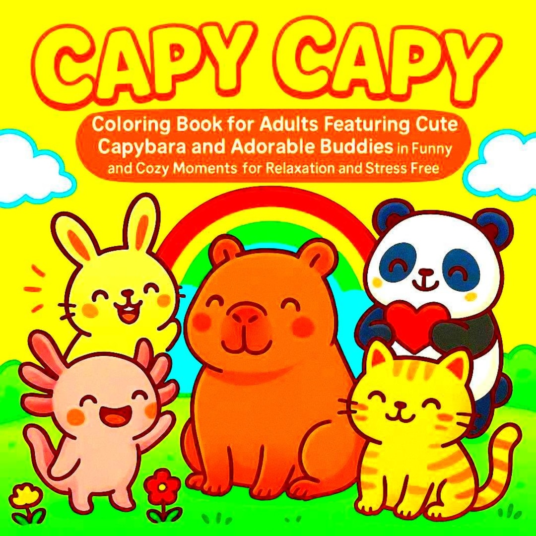 Capybara and Friends Coloring Book – 55 Cute Capybara Coloring Pages ...