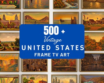 Arte para televisores Samsung Frame / Más de 500 imágenes vintage de Estados Unidos / Paquete de salvapantallas de paisajes americanos / Descarga instantánea