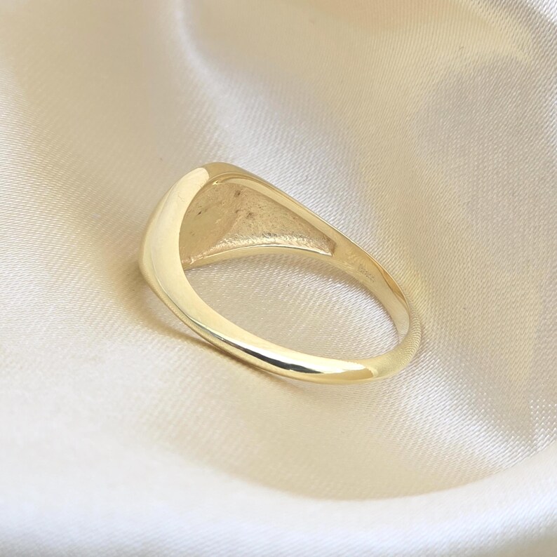 Hummingbird Engraved Signet Ring: Gold Plated Sterling Silver, Nature Jewelry image 6