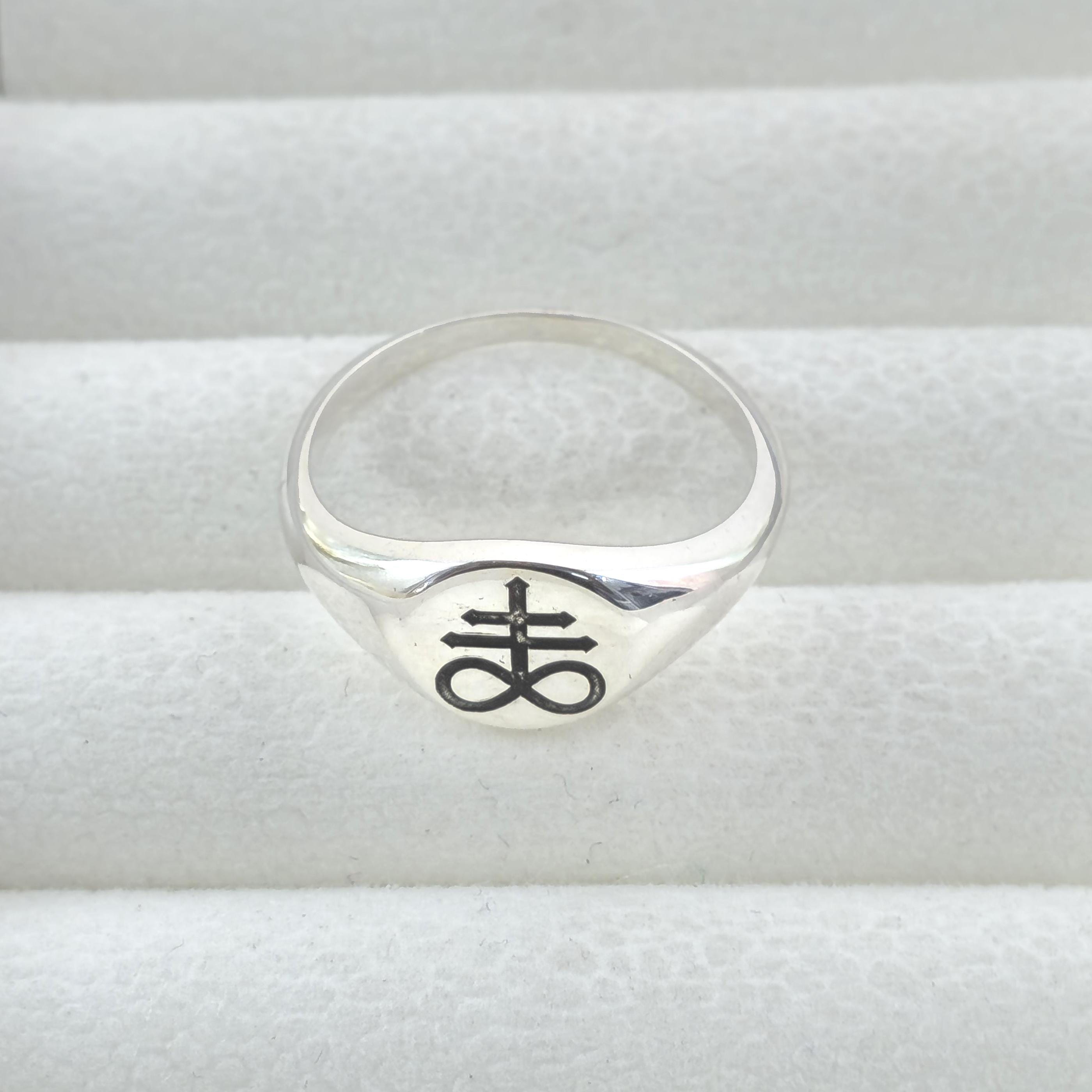 Leviathan Cross Sterling Silver Signet Ring | Gothic Occult Jewelry - Etsy