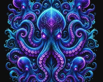Neon Octopus T-Shirt: Bold, Humorous, Unique Graphic Tee