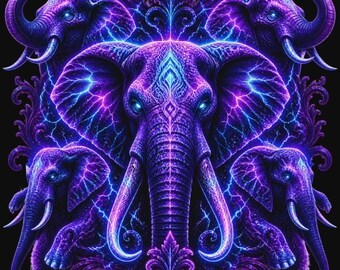 Neon Elephant T-Shirt: Bold, Electric, Humorous Graphic Tee