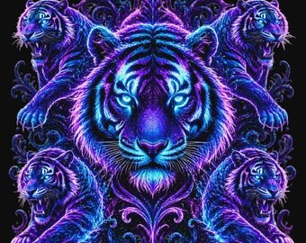 Neon Tiger Graphic Tee – Bold, Fun, Humorous Design