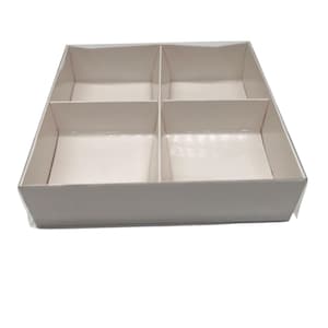 Boîte de boulangerie à 4 compartiments avec couvercle transparent | Range-pâtisseries, bonbons, biscuits, charcuterie
