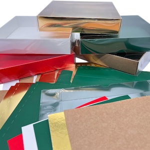 Gift Box — Clear Lid, Multi-Color - 6x6x1.25"