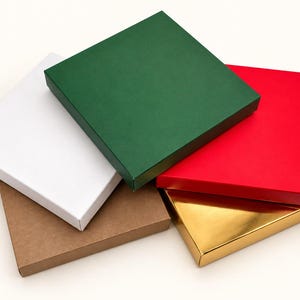 Gift Box Multi-Color Rigid - 6” x 6” x 1 1/4" inch - Pack 12