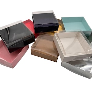 Presentaskar med genomskinligt lock - Display för butik - 12-pack