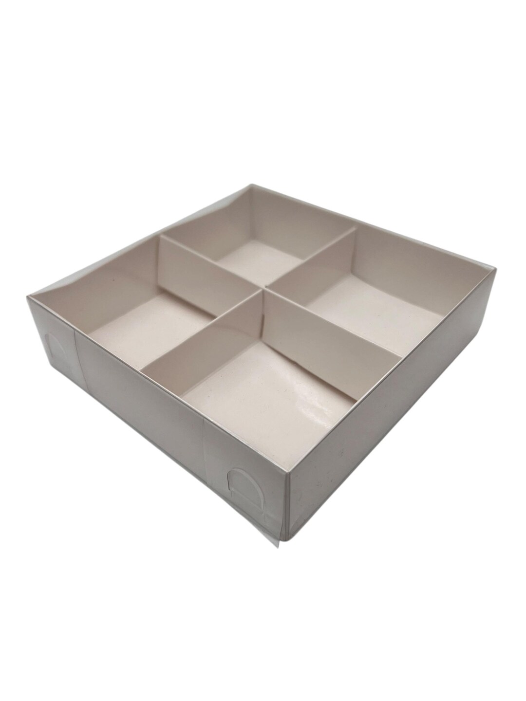 White 4-compartment Gift Box With Clear Lid | Bakery, Candy ...