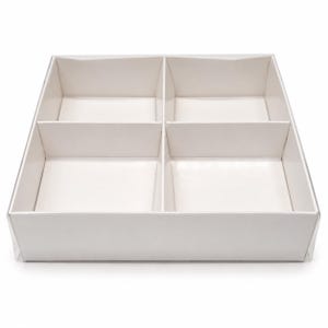 4-Compartment White Gift Box with Clear PET Lid, 12 x 12 x 3 cm