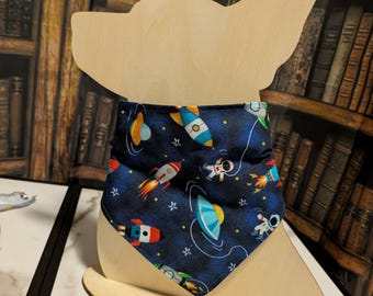 Playful space print pet bandana