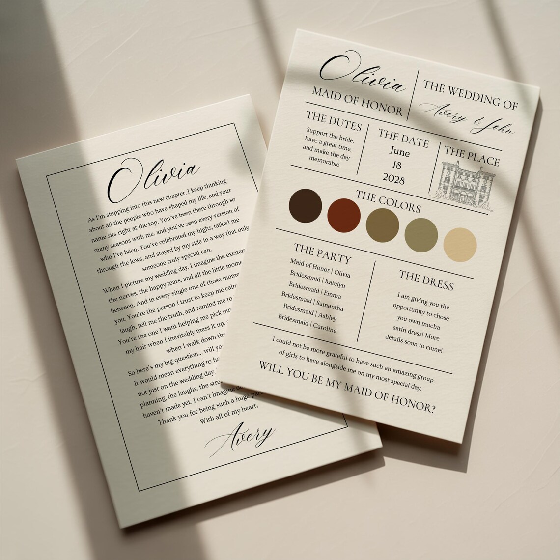 Maid of Honor Proposal Template, Editable Bridal Party Proposal Canva ...