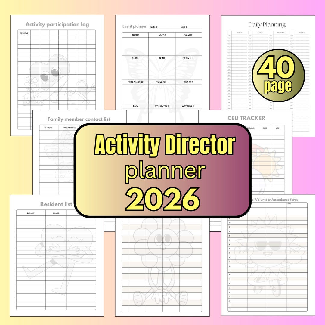 Activity Director Planner 2026: Assisted Living Organizer - Etsy