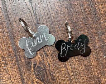 custom hand-engraved pet id tag
