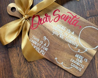 santa’s cookies wooden tray