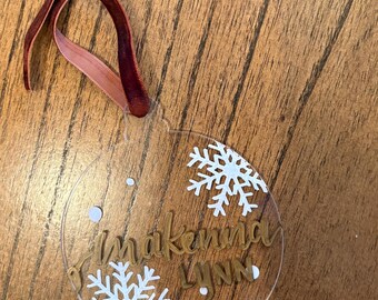 custom name snowflake ornament