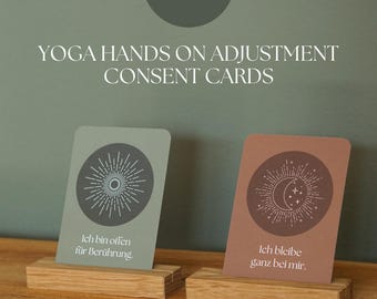 Yoga Consent Cards für Hands-On Adjustment und traumasensibles Yoga | Physische doppelseitige Karten für Yogalehrerinnen