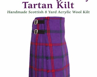 Clan Montgomery Kilt Traditional Scottish 8 Yard Acrylic Wool Tartan Kilt