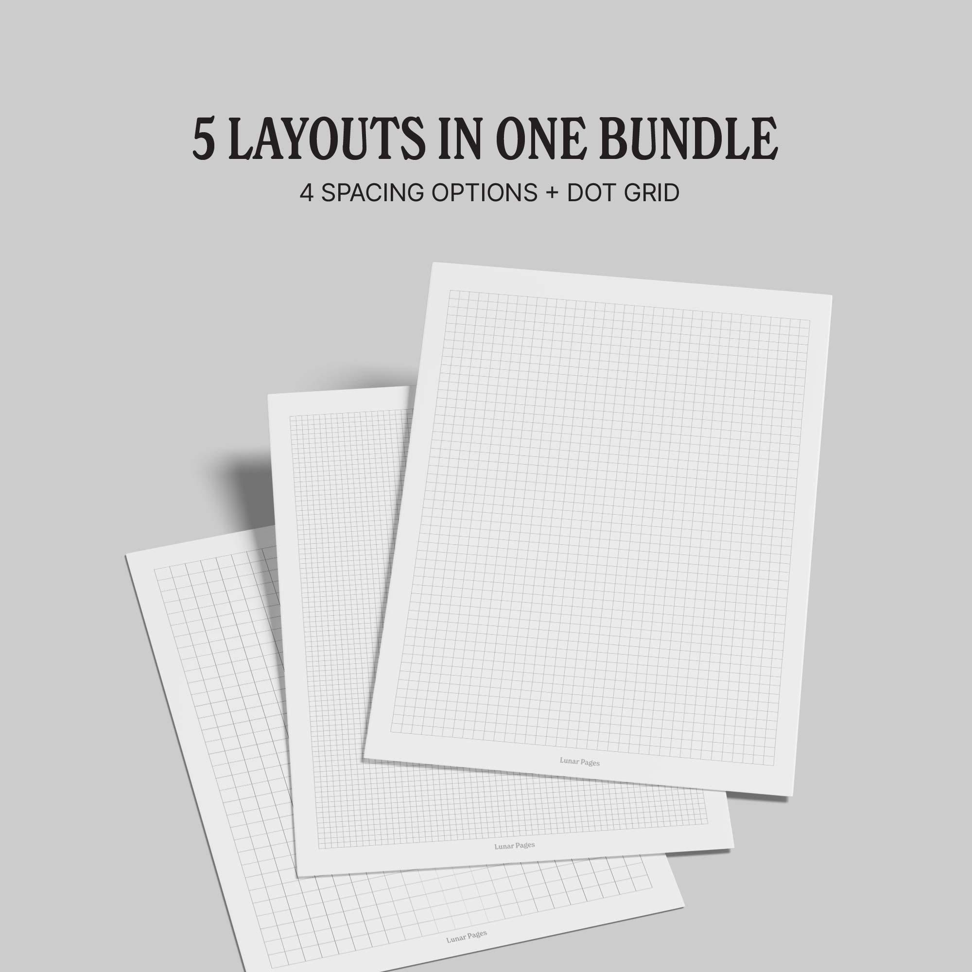 Printable Graph Paper Bundle | Simple Dot Grid | Note Taking Template ...