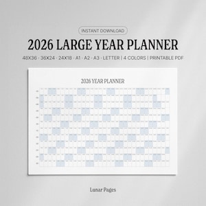 2026 Jahresplaner | Ganzjahres Großer Wandkalender | 365 Tage Riesenlandschaft zum Ausdrucken