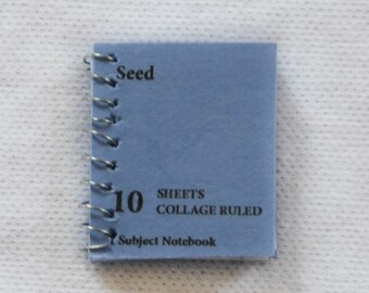 Dollhouse Miniature Back to School, Blue Notebook with Lined Pages - Really Opens