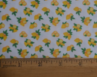 Dollhouse Miniature Lemon Print Fabric - Original, Exclusive Design - Fat Eighth 9" X 20 1/2" Piece - "Luscious Lemon"